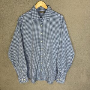 Peter Millar Shirt Mens XL Blue Summer‎ Comfort Long Sleeve Button Down Nylon